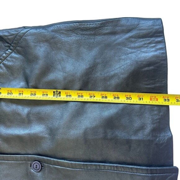 Vtg Lydia Creazioni By Ka Luk Gray Lamb Skin Leather Coat Size Ruffled Collar 1X - Picture 11 of 14